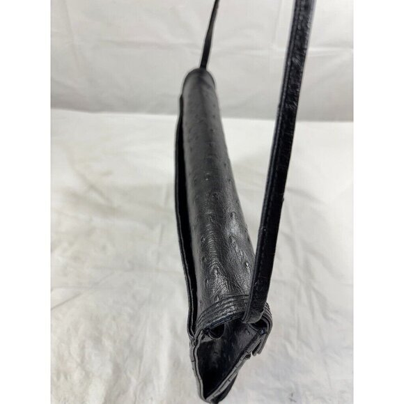 Vintage Bueno Envelope Shoulder Bag Black Faux Ostrich - Picture 4 of 12